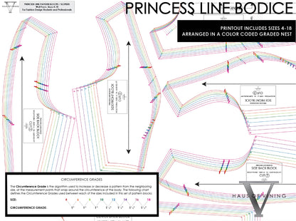 Wolf Form (Sizes 4-18) Princess Line Bodice Sewing Pattern and Pattern Block Set (PRINTED PATTERN)