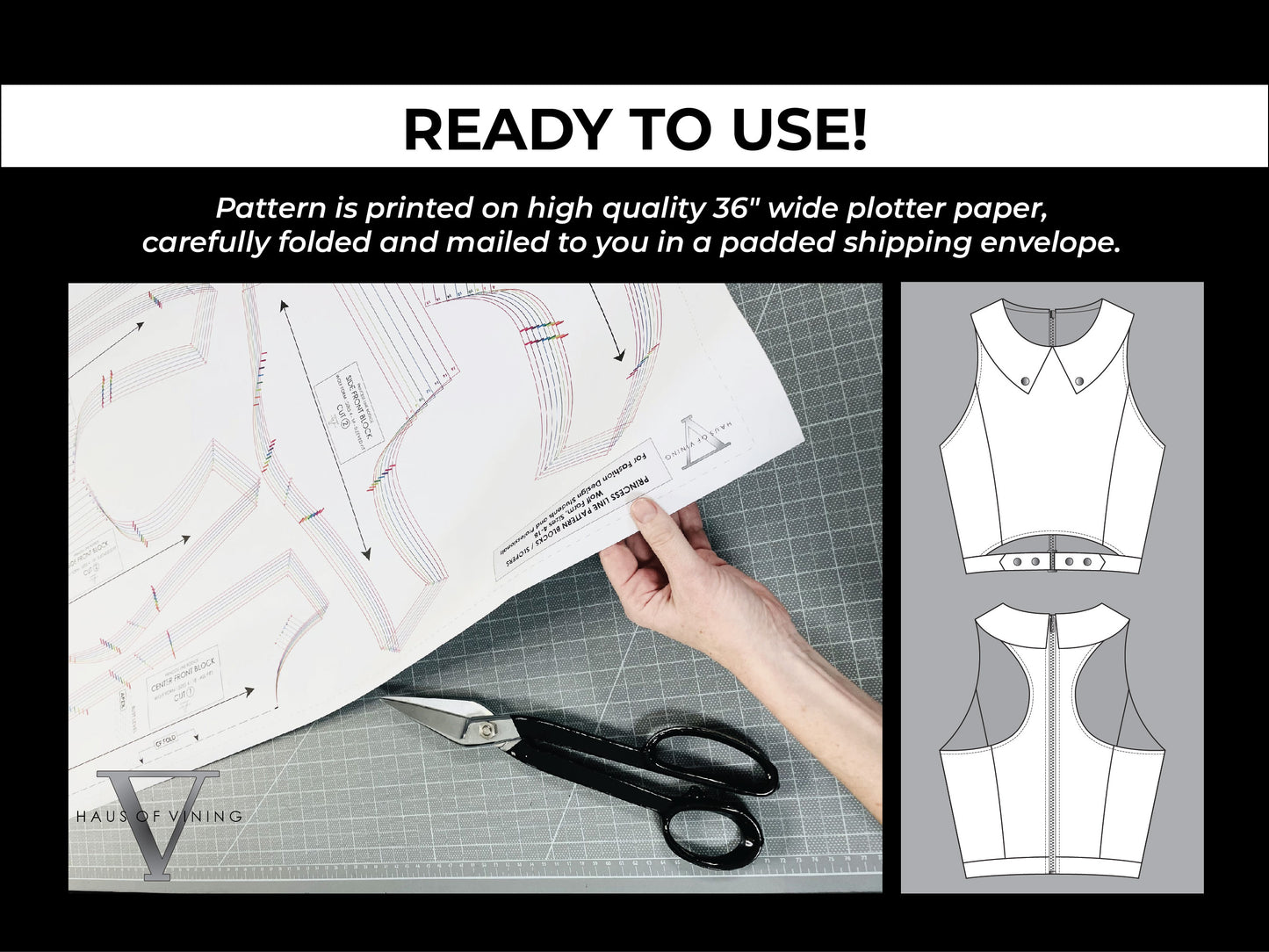 Wednesday Top Sewing Pattern (Sizes 4 - 18) - (PRINTED PATTERN) w/ Video Tutorial